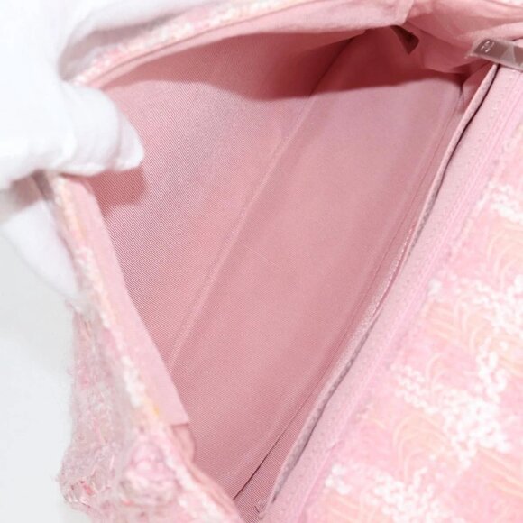 CHANEL Chain Matelasse 2.55 Shoulder Bag Tweed Pink CC Auth 121623AM - Picture 11 of 16